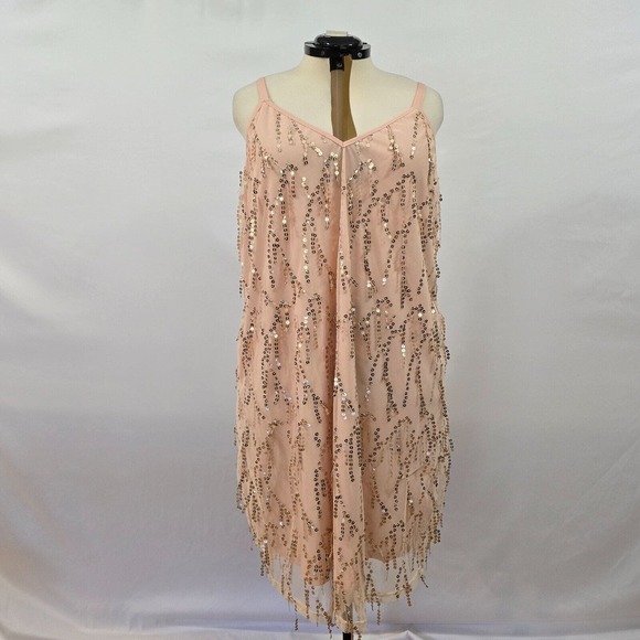 Spaghetti Strap Maxi Dress with Sweetheart Peach Plus Size